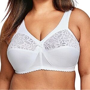 - Glamorise 48D White MagicLift Cotton Support Bra! NEW!